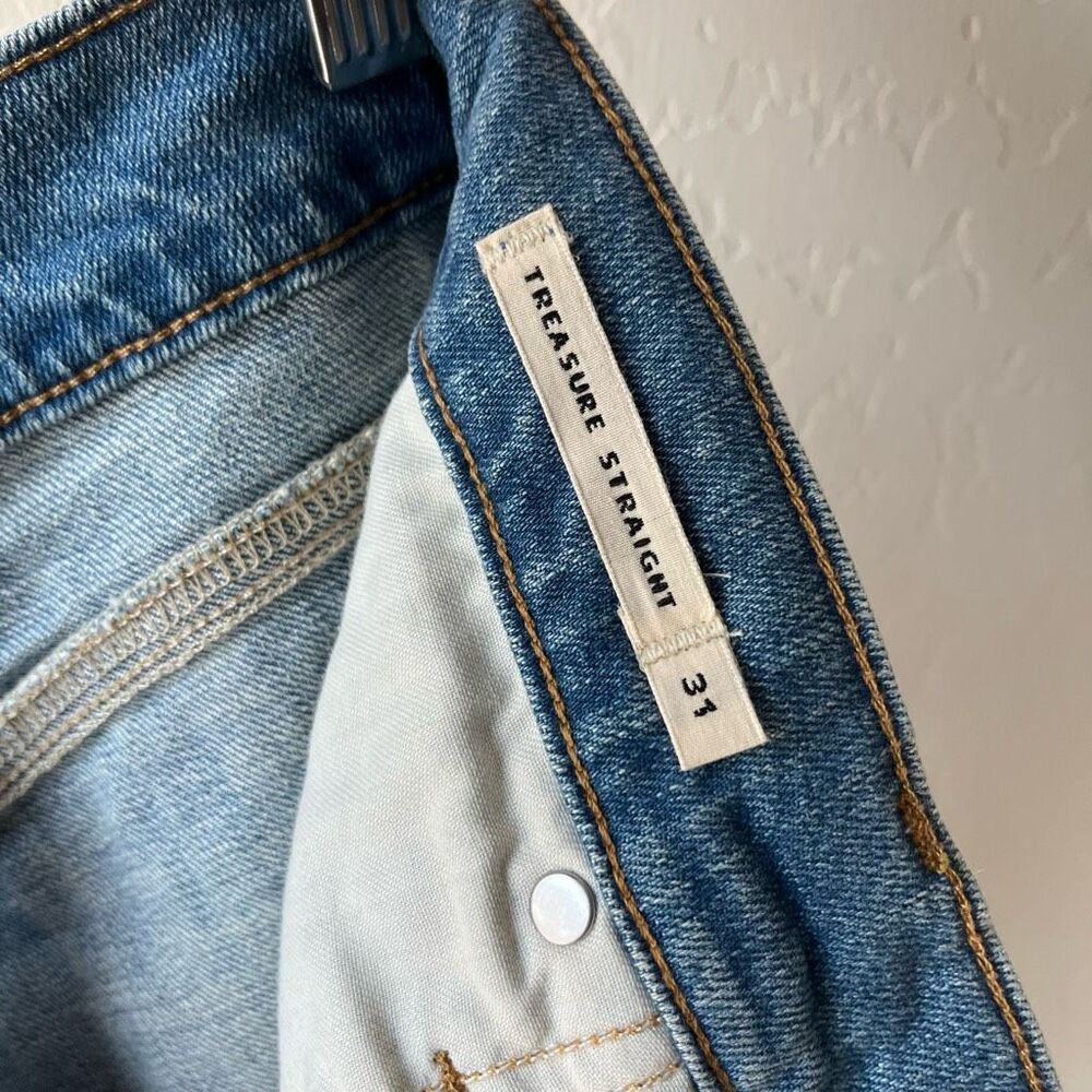 Emerson Fry Twin Doves Denim Treasure Straight Leg High Rise Blue Jeans Size 31 - Picture 12 of 13